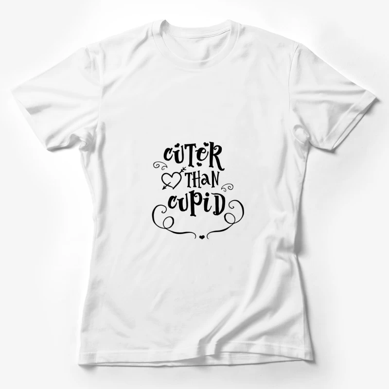 Design abstrait avec silhouettes et cœurs noirs Femme T-Shirt