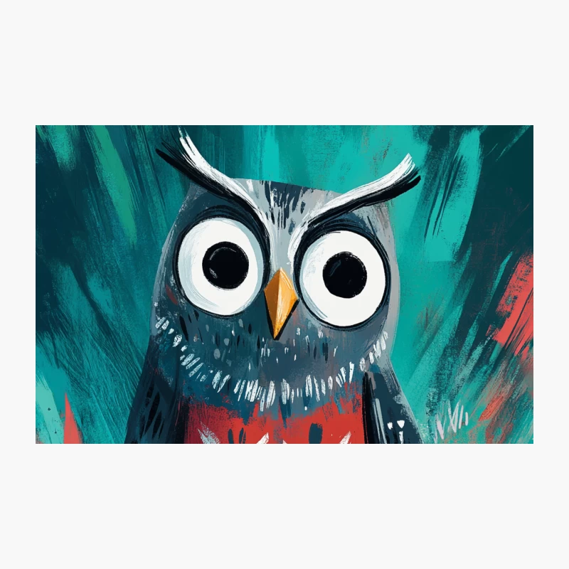 Whimsical Owl Illustration with Geometric Pattern on Turquoise Background Travel Mug