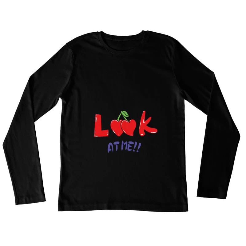 Blickfang Kirschdesign Damen Langarm T-Shirt