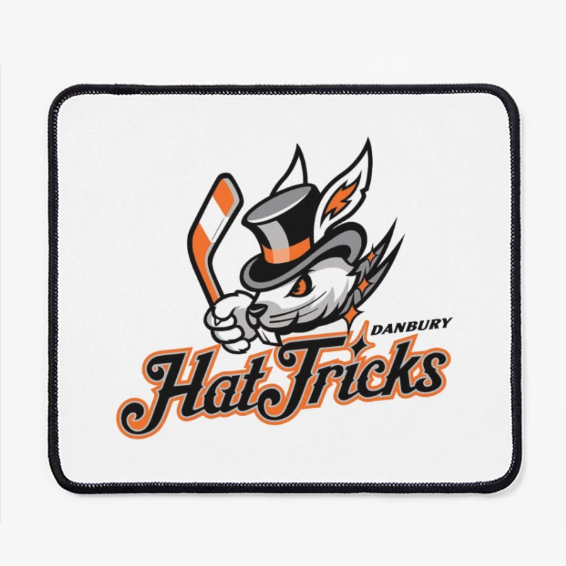 Danbury Hat Tricks Hockey Team Logo with Rabbit Mascot Mouse Pad