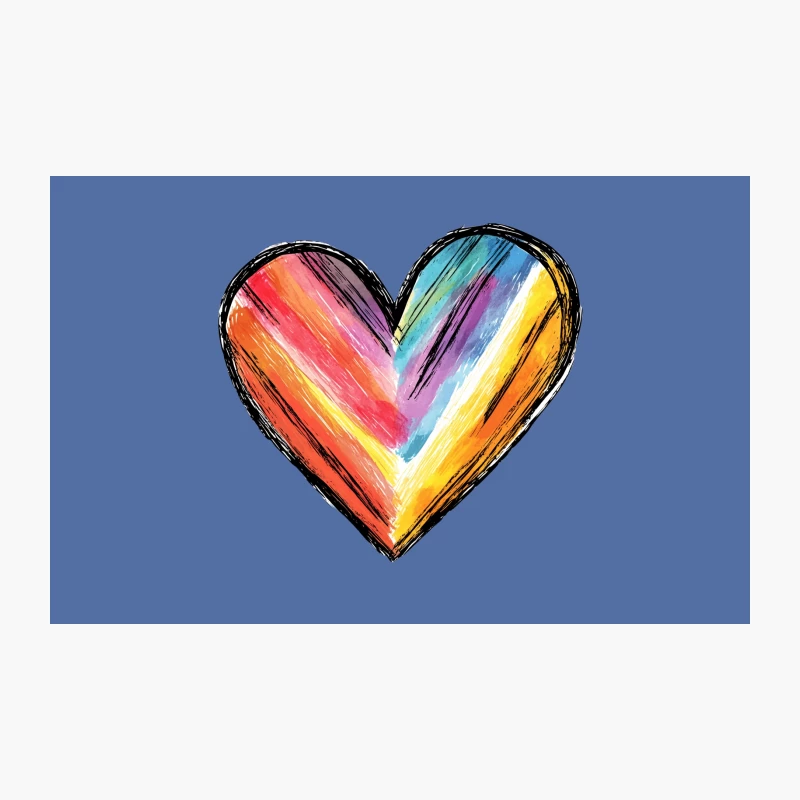 Vibrant Rainbow Heart Abstract Artwork Travel Mug