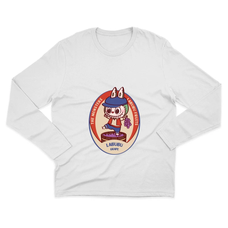 Labubu Traubenmonster Illustration Herren Langarm T-Shirt