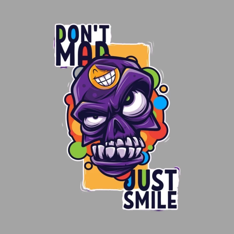 Lächelnder Totenkopf mit motivierendem Spruch Herren T-Shirt