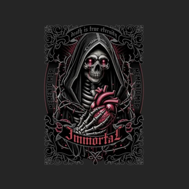 Gothic Immortal Reaper with Anatomical Heart Male Pullover Sweatshirt