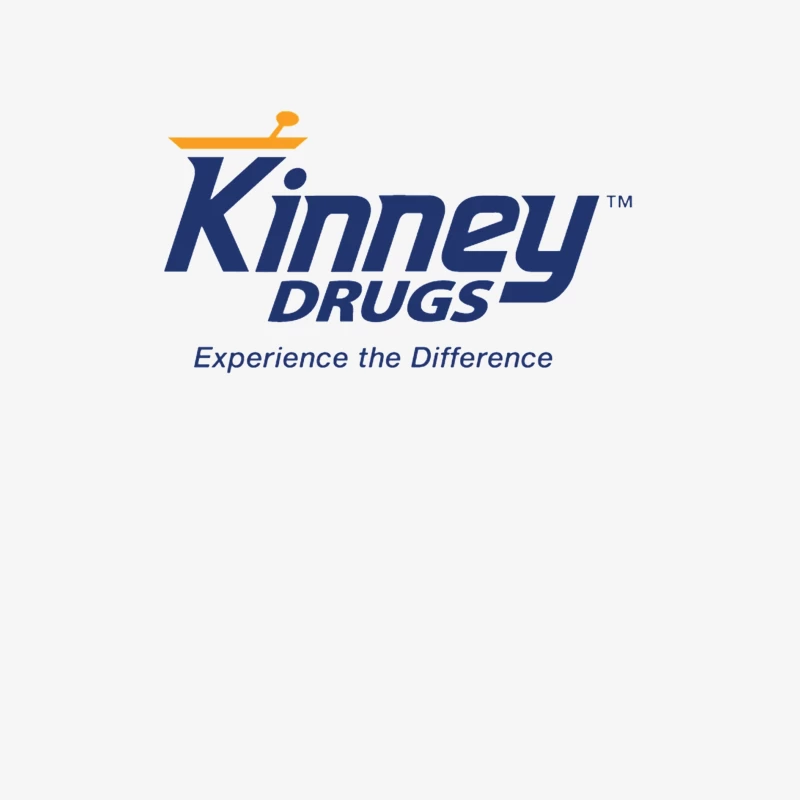 Kinney Drugs Pharmacy Logo with Blue Text and Orange Accent Female Long Sleeve T-Shirt