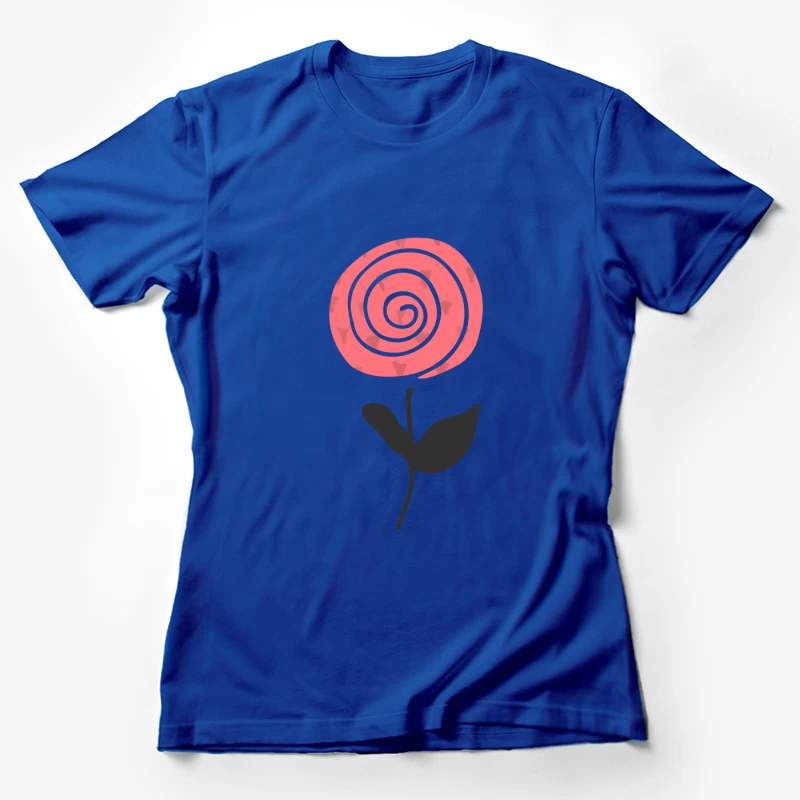 Fleur abstraite avec spirale rose Femme T-Shirt