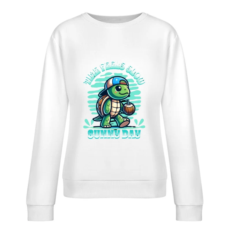 Tortue un jour ensoleillé Femme Sweat-shirt à enfiler