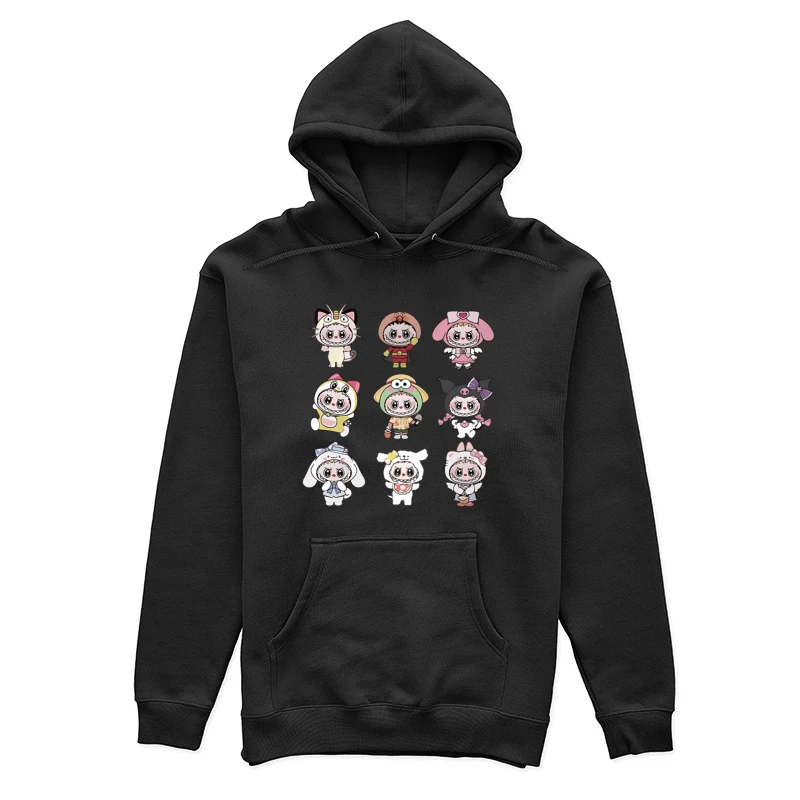 Niedliche Maskottchen in verschiedenen Kostümen Damen Pullover Hoodie