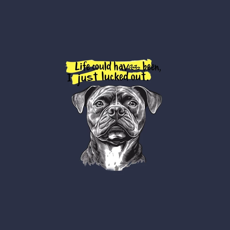 Humorous Bulldog Portrait with Witty Quote Bucket Hat