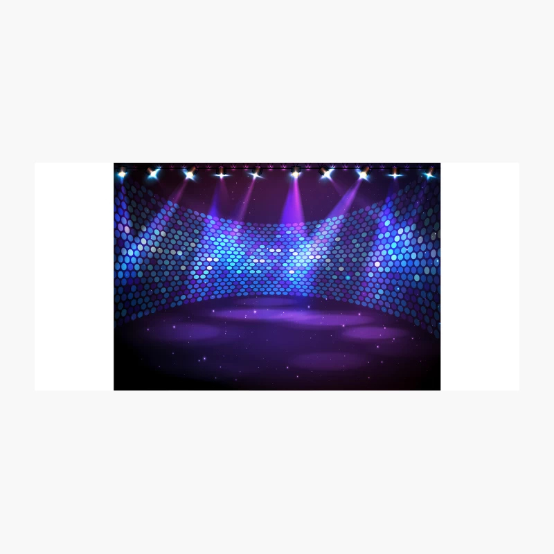 Vibrant Concert Stage with Purple Lighting and Disco Backdrop Coffee Mug