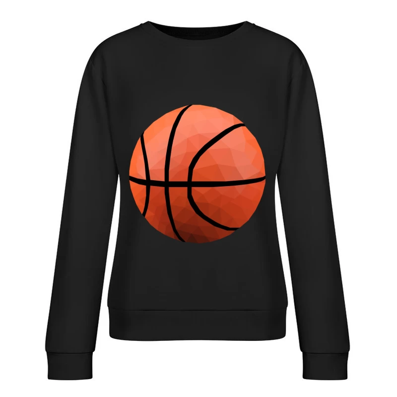 Polygonaler Basketball Clipart Damen Pullover Sweatshirt