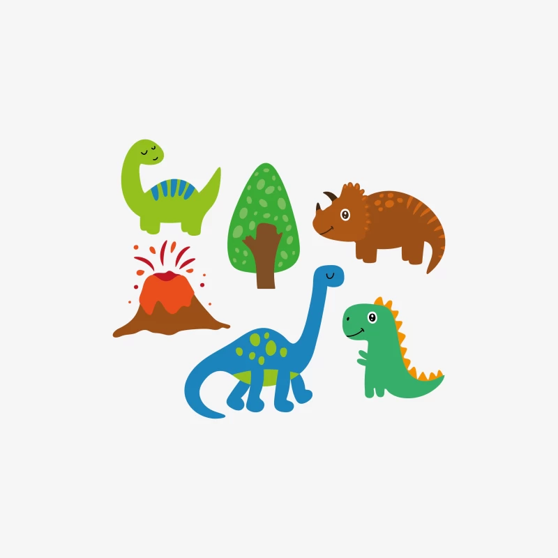 Colorés dinosaures et volcan Homme Sweat-shirt à enfiler