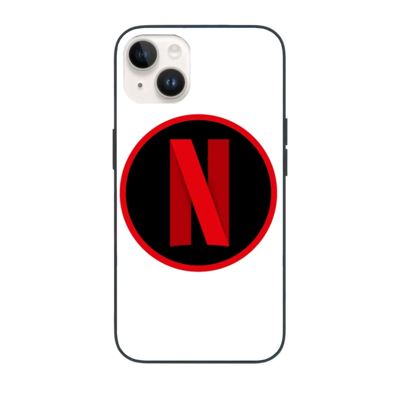 Netflix Streaming Service Logo in Red and Black Circle iPhone Case