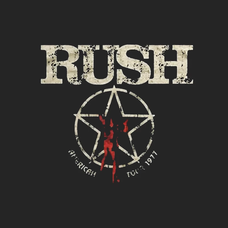 Rush Band Vintage Logo with Pentagram Star Design Male Pullover Sweatshirt