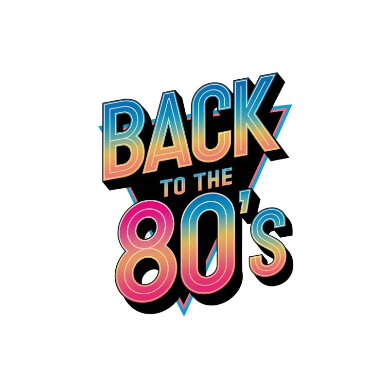 Vibrant Retro 80s Typography with Neon Gradient Colors Tapestry