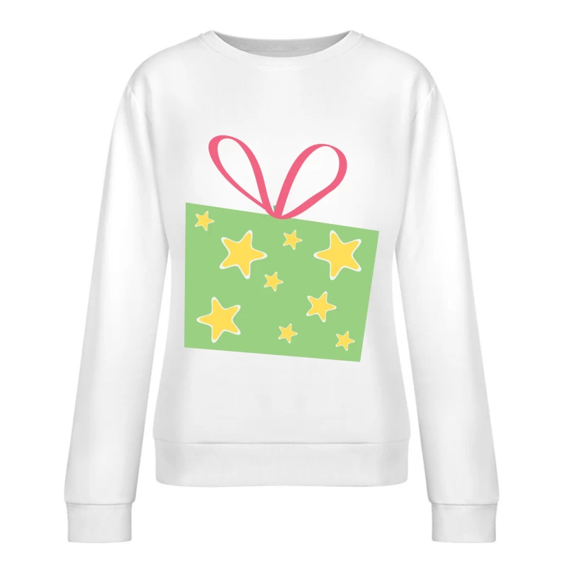 Cadeau avec étoiles et ruban rose Femme Sweat-shirt à enfiler