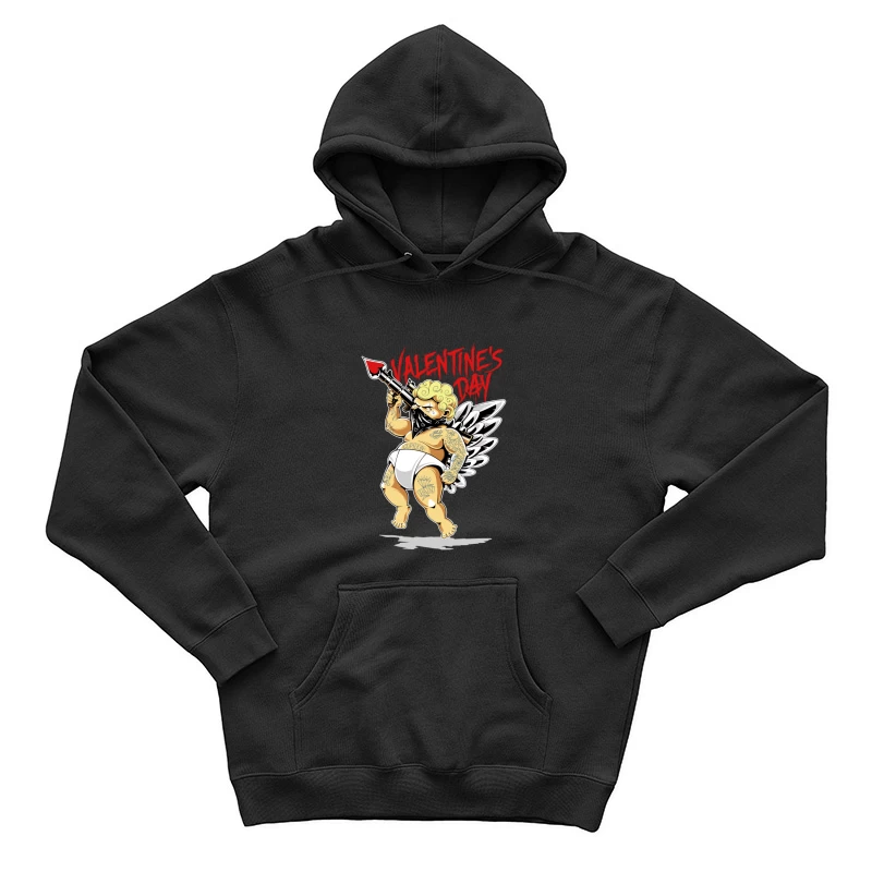Verstörender Valentins-Engel mit Waffe Herren Pullover Hoodie