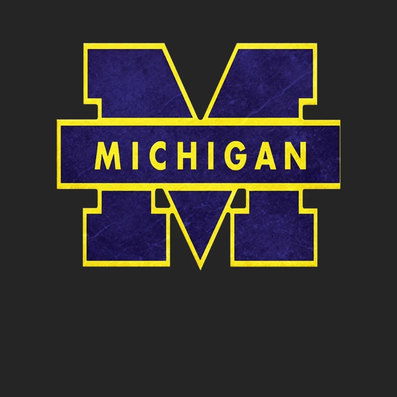 University of Michigan Athletic Block M Logo in Navy and Yellow Female Pullover Sweatshirt