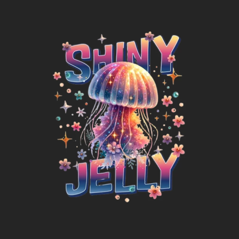 Shiny Jelly: Whimsical Watercolor Jellyfish Typography Art Female Pullover Sweatshirt