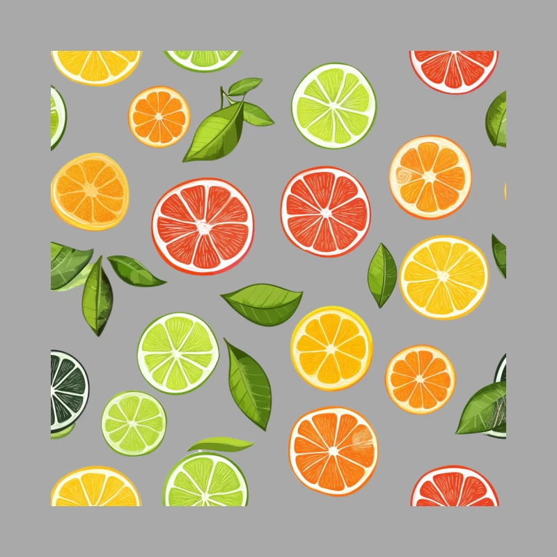 Colorful Citrus Fruit Slice Pattern with Leaves Female Pullover Hoodie