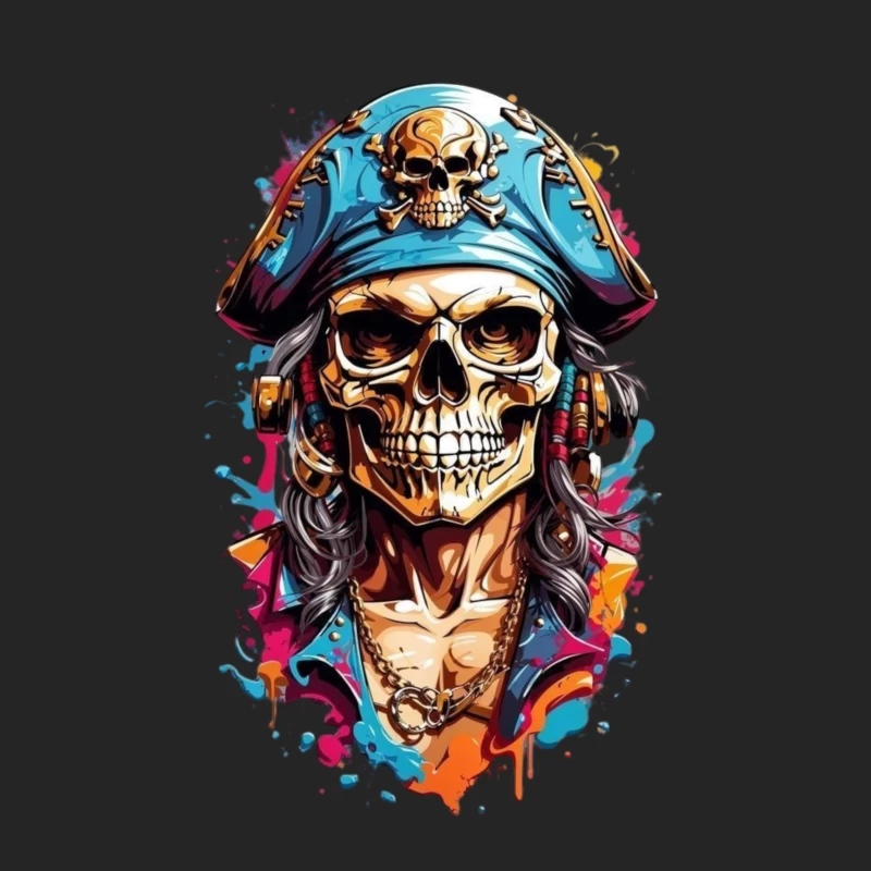 Stylized Pirate Skull Art Male Pullover Sweatshirt