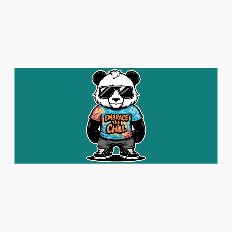 Cool Cartoon Panda in Tie-Dye "Embrace the Chill" Streetwear Coffee Mug