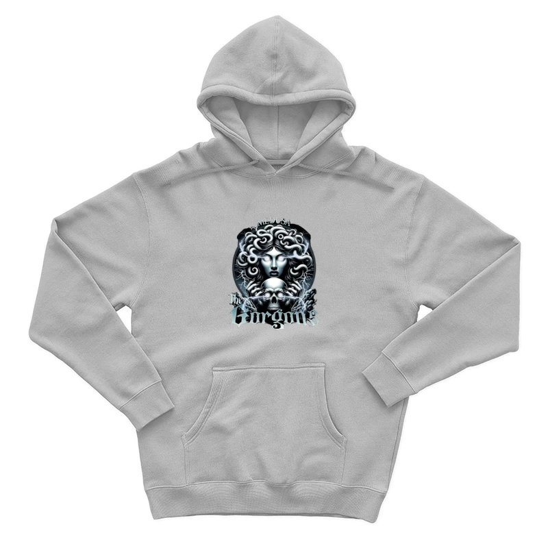 Dark Gothic Medusa with Skull and Lightning Male Pullover Hoodie