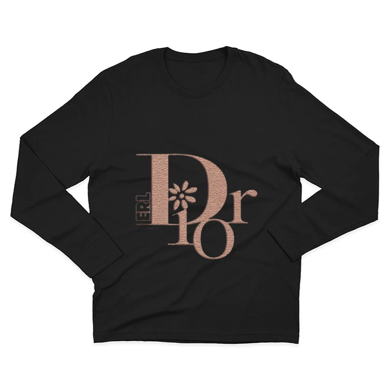Designer-Logo mit Blume Herren Langarm T-Shirt