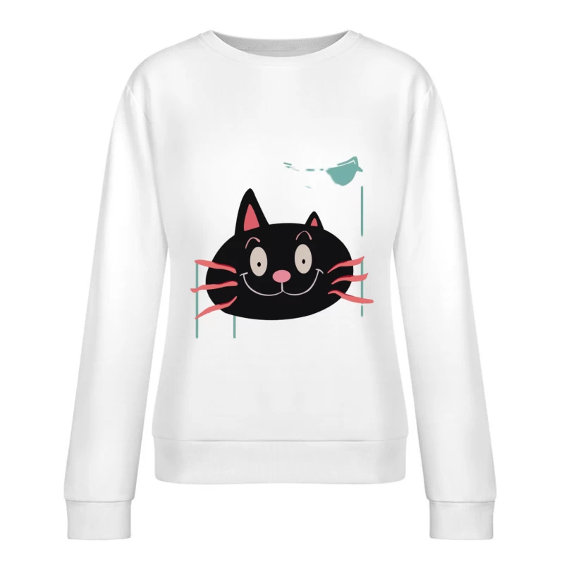 Visage de chat noir joyeux Femme Sweat-shirt à enfiler