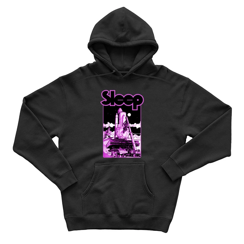 Sleep Band's Purple Rocket Industrial Space Art Male Pullover Hoodie