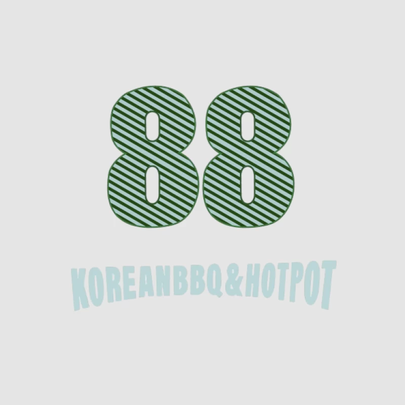 88 Korean BBQ & Hotpot Logo Design Herren Pullover Hoodie