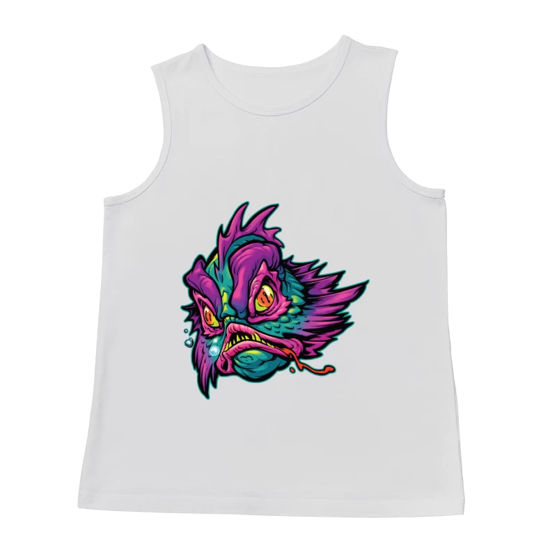 Grotesque Colorful Fish Monster Illustration Male Tank Top