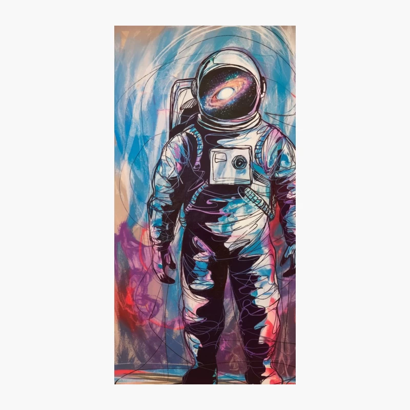 Cosmic Astronaut: A Vibrant Street Art Masterpiece iPhone Case