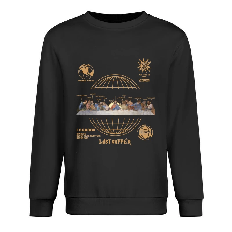 Das letzte Abendmahl im Weltraum Herren Pullover Sweatshirt