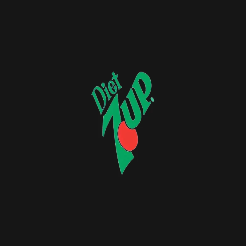 Vintage Diet 7UP Logo: Green Text with Red Accent Desk Mat