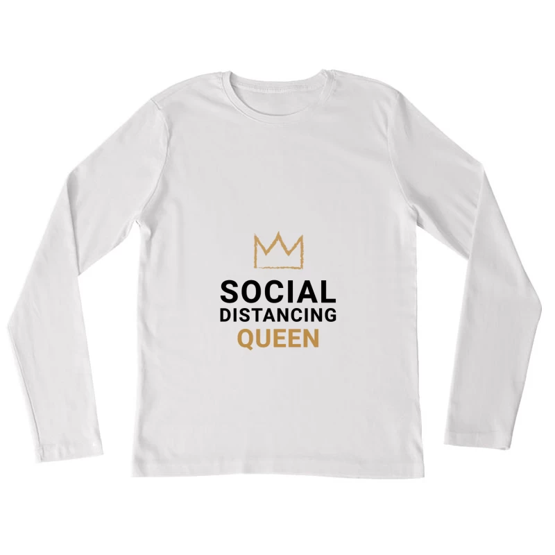 Couronne Dorée avec Texte Queen Femme Manches Longues T-Shirt