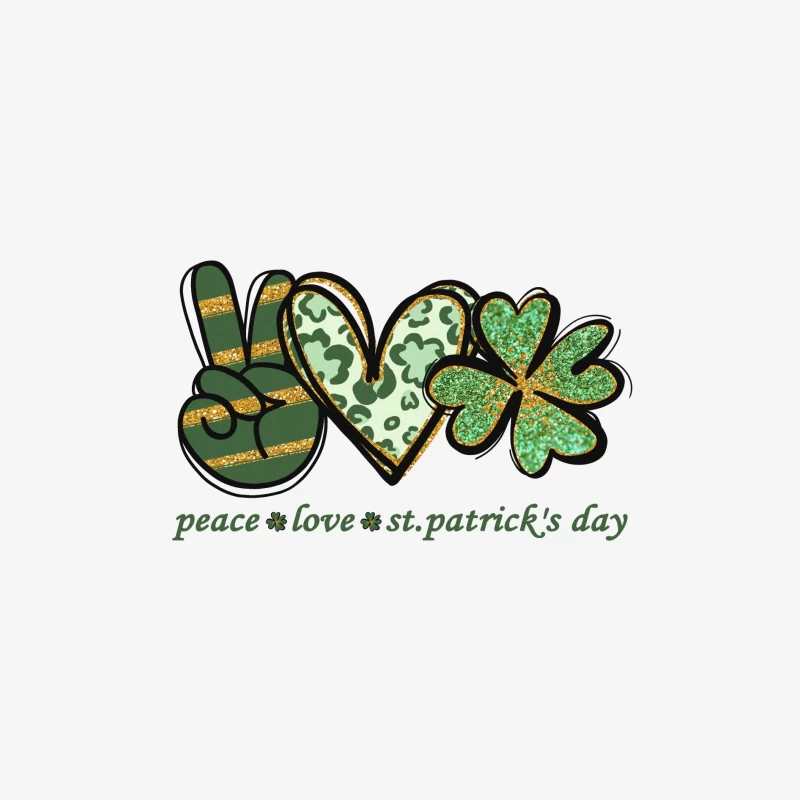 Frieden, Liebe und St. Patrick's Day Herren Langarm T-Shirt