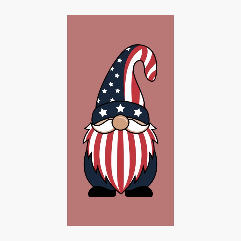 Patriotic American Flag Gnome with Stars and Stripes Design iPhone Case