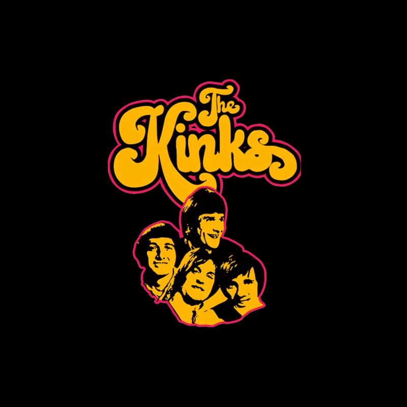 The Kinks Vintage Band Logo with Silhouettes Mouse Pad