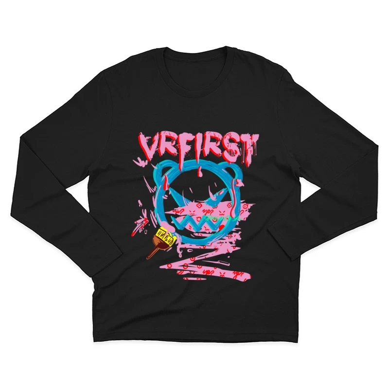 Graffiti Bär und Pinsel Herren Langarm T-Shirt