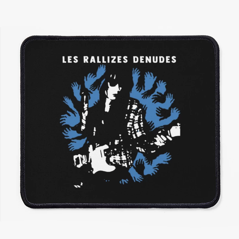 Abstract Blue Hands Map Artwork by Les Rallizes Denudes Mouse Pad