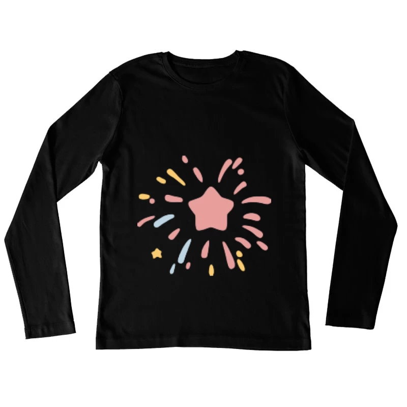 Bunte Sternexplosion Damen Langarm T-Shirt