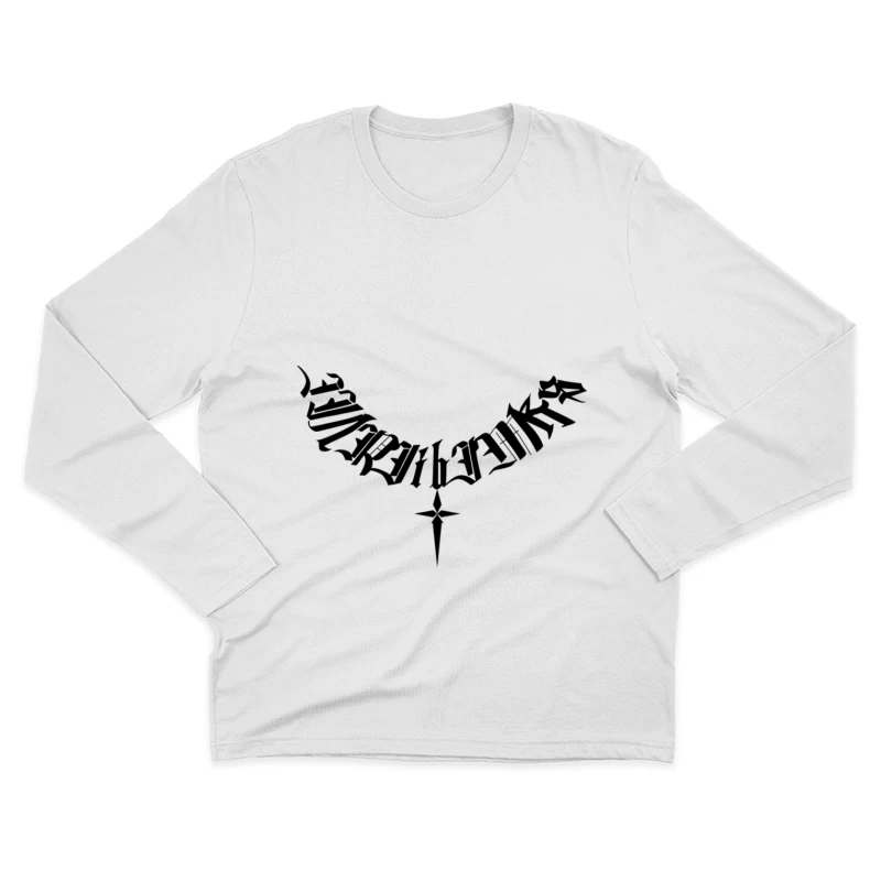 Gotischer Schriftzug mit Dolch Herren Langarm T-Shirt