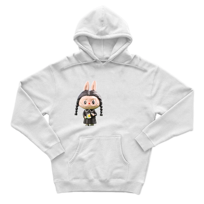 Niedliches Häschen in dunklem Kleid mit Blume Herren Pullover Hoodie