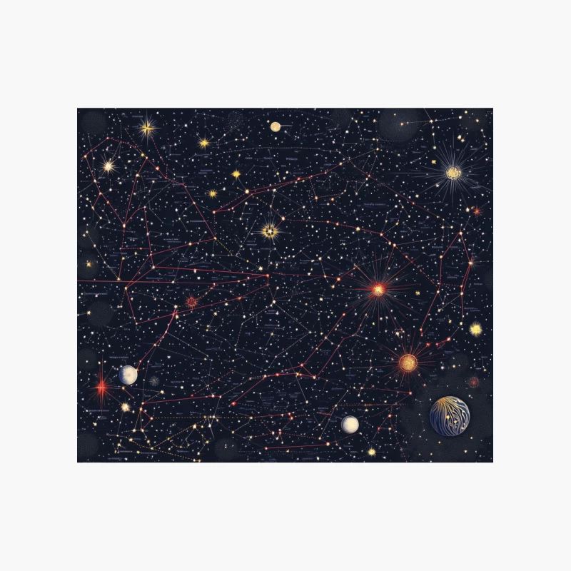 Celestial Map: A Cosmic Journey Through Stars and Planets Cotton Tote Bag