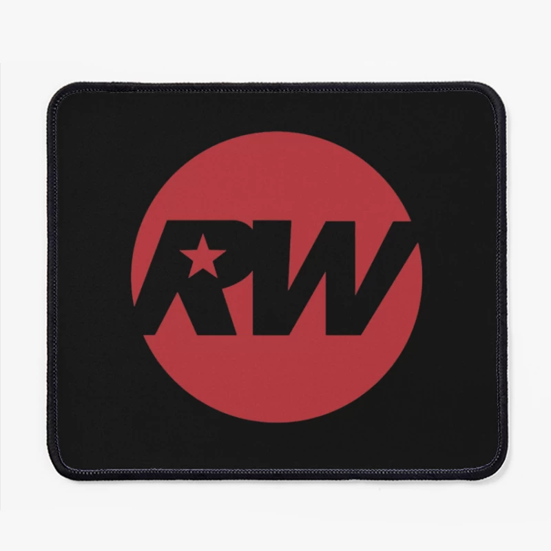 Red and White RW Star Logo Design Mouse Pad