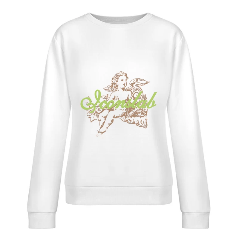 Engel mit Schriftzug Damen Pullover Sweatshirt