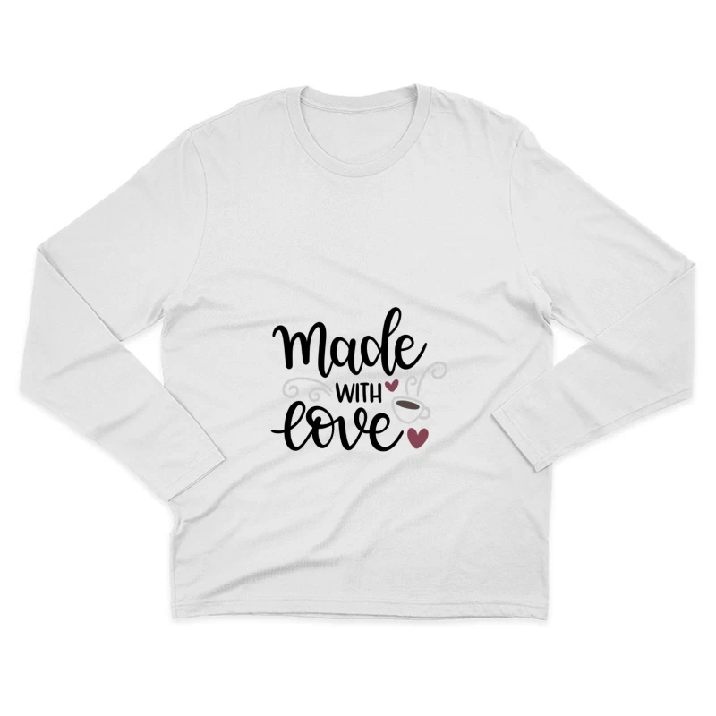Design de café avec vapeur et cœurs Homme Manches Longues T-Shirt