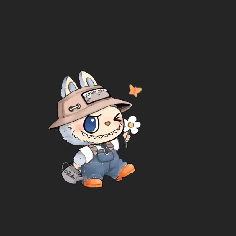 Adorable mascotte de dessin animé avec fleur Homme Sweat-shirt à enfiler