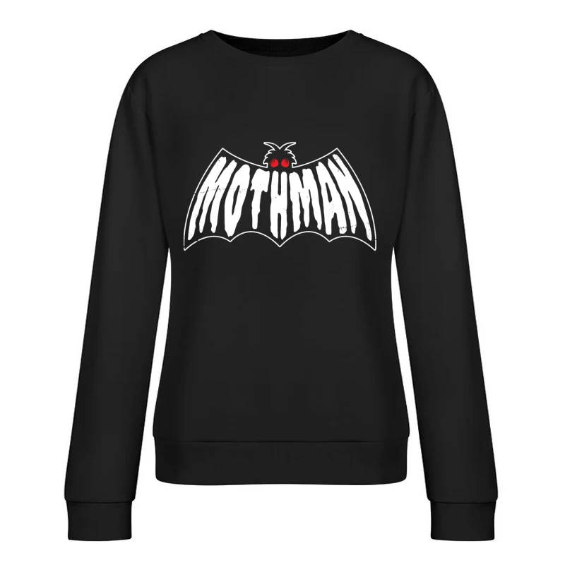 Minimalist White Bat with Red Eyes Female Pullover Sweatshirt